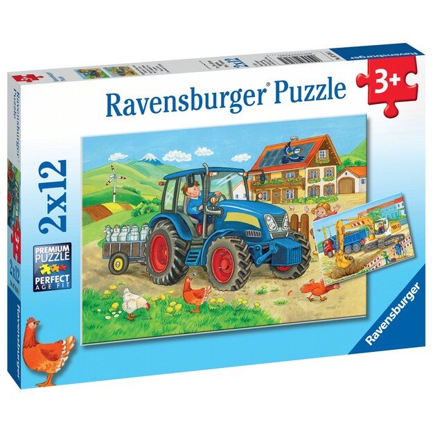 Ravensburger - Hard At Work 2x12p - 07616