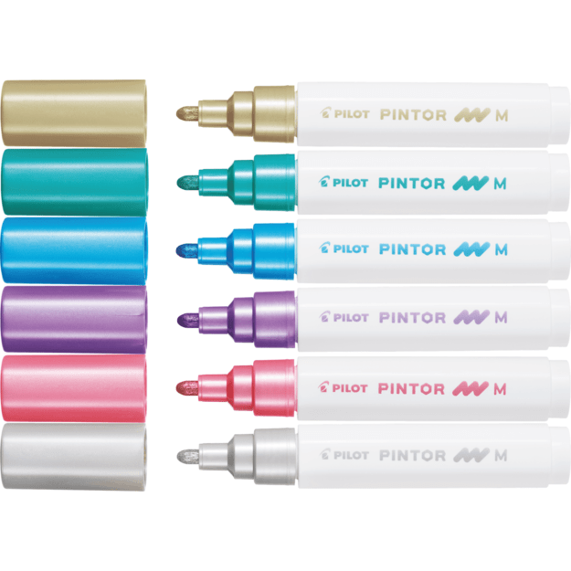 Pilot - Pintor Marker Medium Metal Mix 6 colors (Medium Tip)