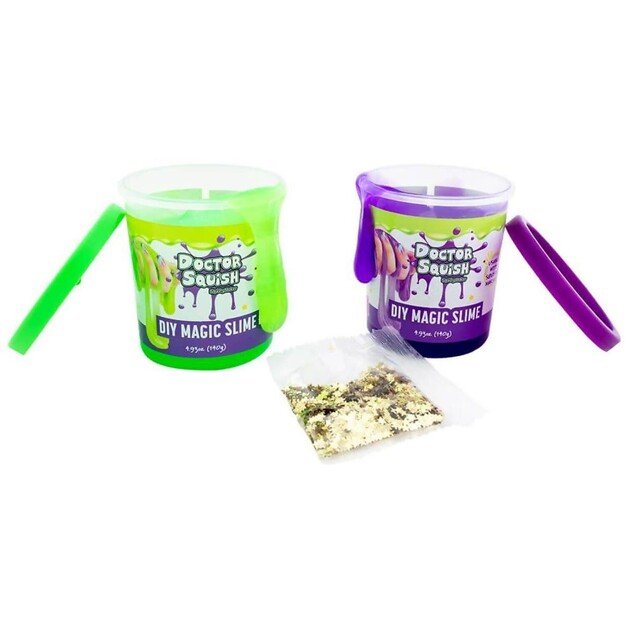 Doctor Squish -  DIY Magic Slime Double Set Green and Purple (38496)