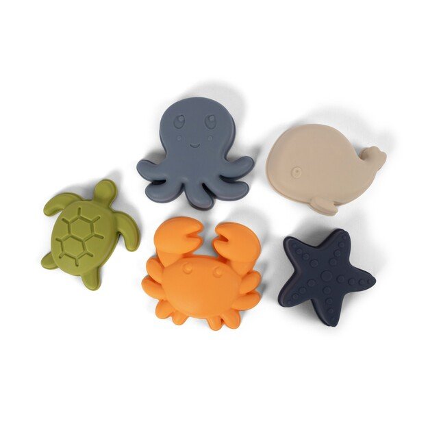 Filibabba - Silicone sand toys 5 pieces - Animals of the Sea - (FI-03088)