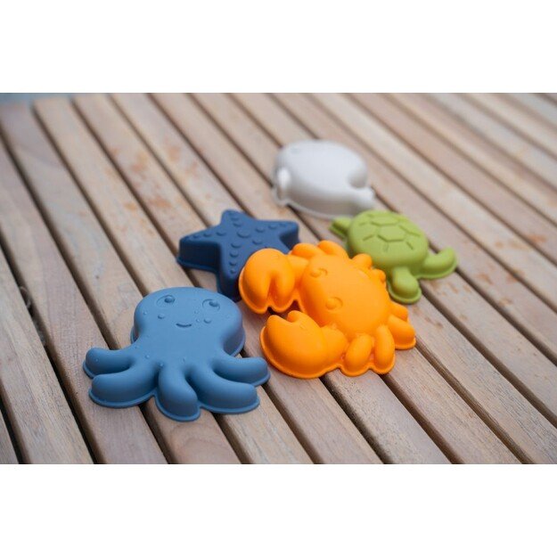 Filibabba - Silicone sand toys 5 pieces - Animals of the Sea - (FI-03088)