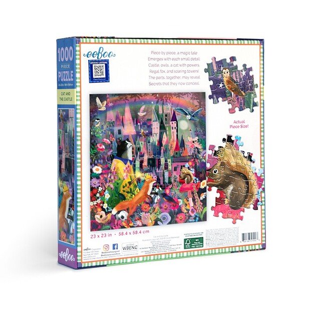 eeBoo - Puzzle 1000 pcs - Cat and Castle - (EPZTCAC)