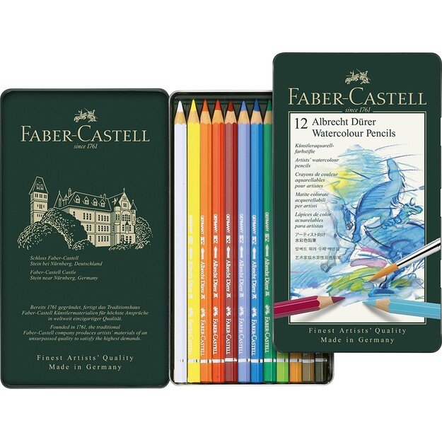 Faber-Castell - Watercolour pencil Albrecht Dürer tin of 12 (117512)