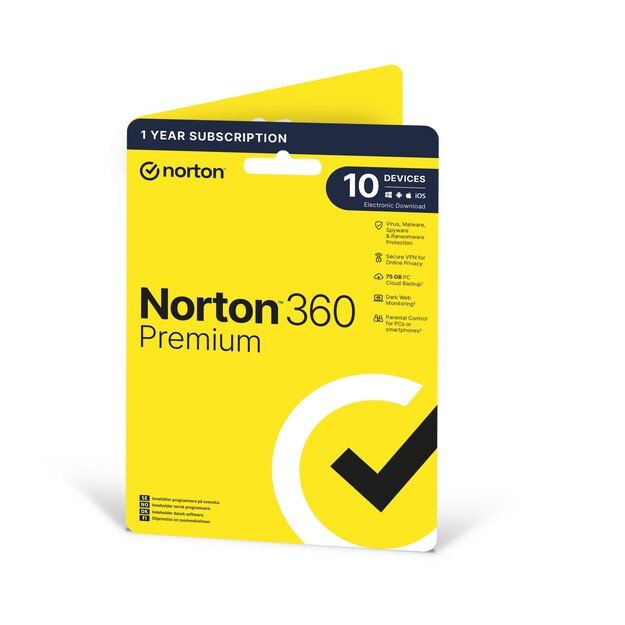 NORTON - 360 Premium Antivirus Software - 10 Devices 1 Year