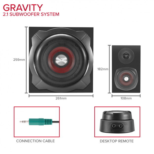 Speedlink - GRAVITY 2.1 subwoofer system, black