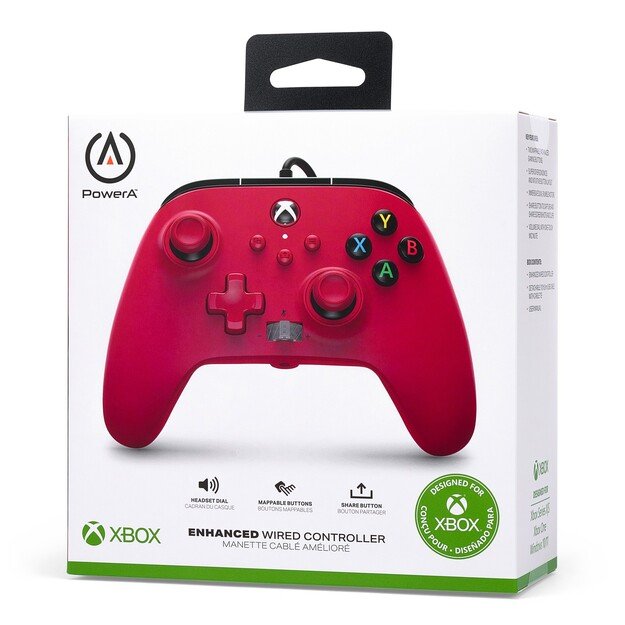 PowerA Enhanced Wired Controller - Xbox Series X/S - Artisan Red