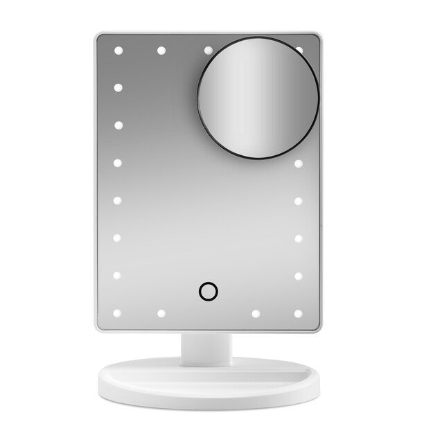 Gillian Jones - Makeup Mirror with LED Light, Touch Function, and GWP Suction Cup Mirror - White