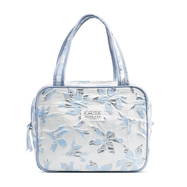 Karen - Toiletry bag with handle - Blue brocade