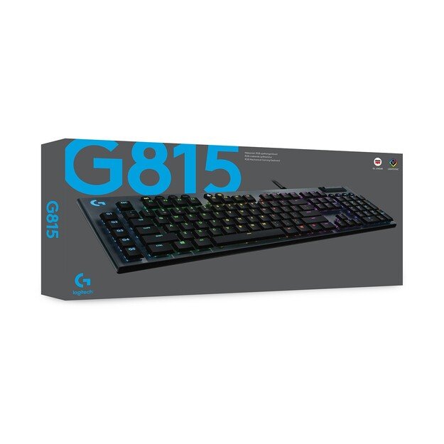 Logitech - G815 LIGHTSYNC RGB Mechanical Gaming Keyboard – GL Tactile - CARBON - PAN - NORDIC