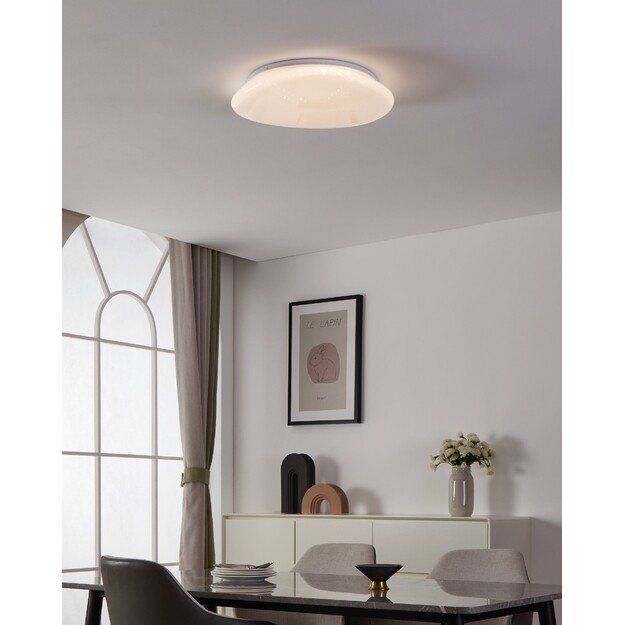 EGLO - Sileras-Z ceiling lamp white with crystal effect Ø43 - RGB + TW - Zigbee, Bluetooth