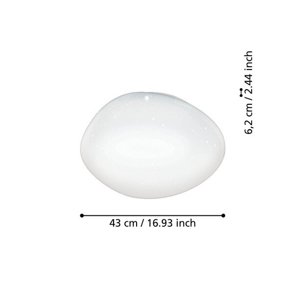 EGLO - Sileras-Z ceiling lamp white with crystal effect Ø43 - RGB + TW - Zigbee, Bluetooth