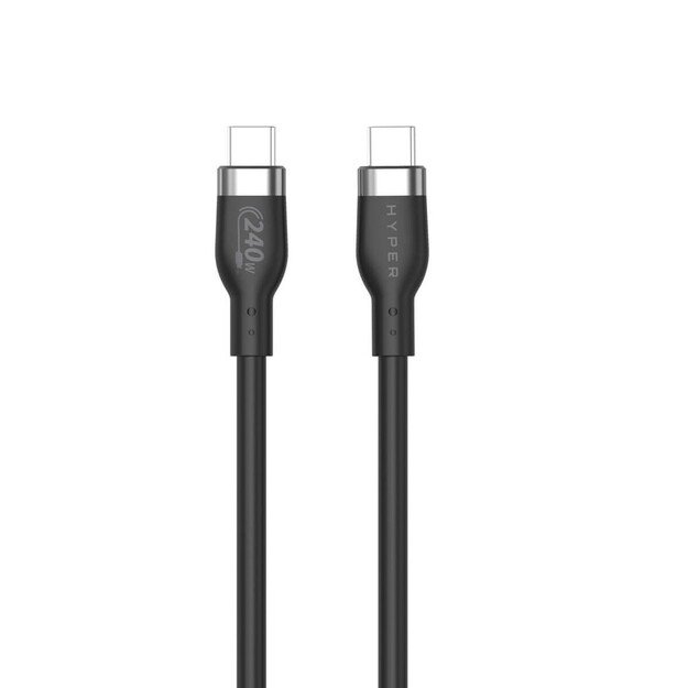 Hyper - 1M Silicone 240W USB-C Charging Cable - Black