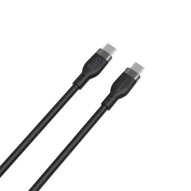 Hyper - 1M Silicone 240W USB-C Charging Cable - Black