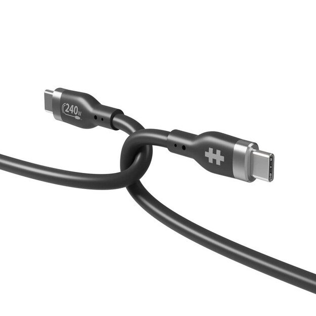 Hyper - 1M Silicone 240W USB-C Charging Cable - Black