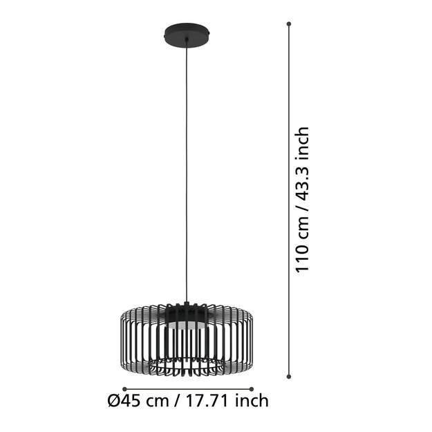 EGLO - Ginestrone-Z pendant black Ø45 - RGB + TW - Zigbee, Bluetooth