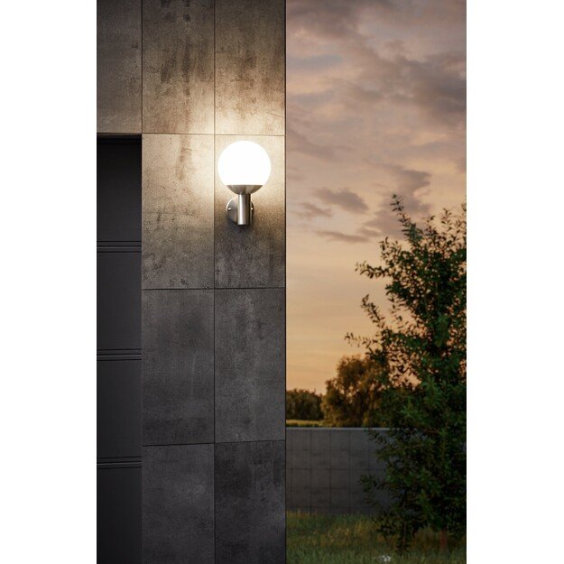 EGLO - Nisia-Z outdoor wall lamp stainless steel and white - RGB + TW - Zigbee, Bluetooth