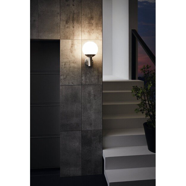 EGLO - Nisia-Z outdoor wall lamp stainless steel and white - RGB + TW - Zigbee, Bluetooth