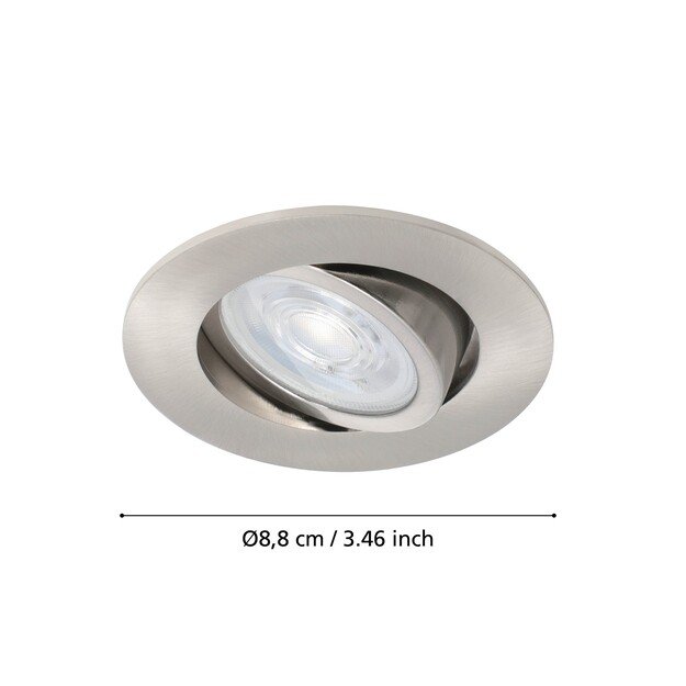 EGLO - Saliceto-Z recessed light brushed steel Ø8.8 - RGB + TW - Zigbee, Bluetooth