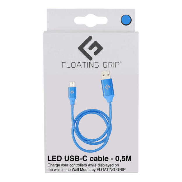 Floating Grip 0,5M LED USB-C Cable (Blue)