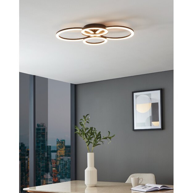 EGLO - Paranday-Z ceiling lamp w/circles black 61.5x45 - TW - Zigbee, Bluetooth