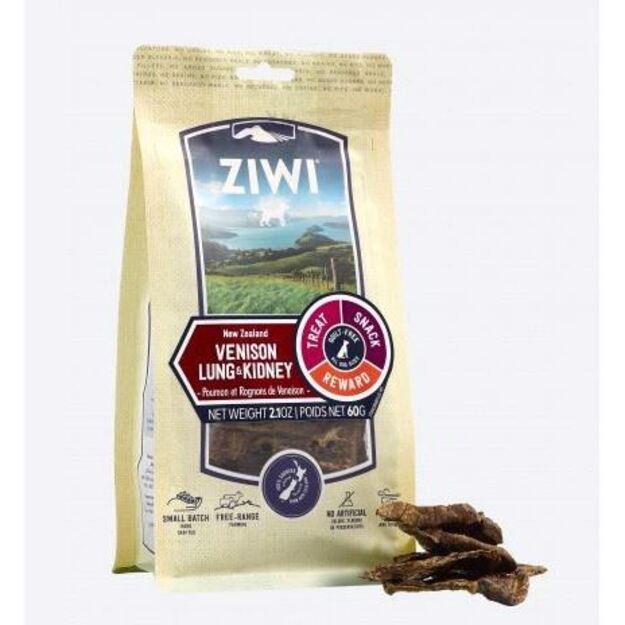 Ziwipeak - Treats, vension lung & kidney pouch 60 gr. - (zp093)