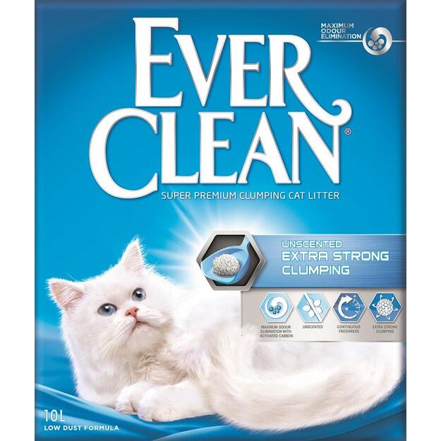 EverClean - Ekstra Strong Clumping Unscented catlitter  10 ltr. - (4301)