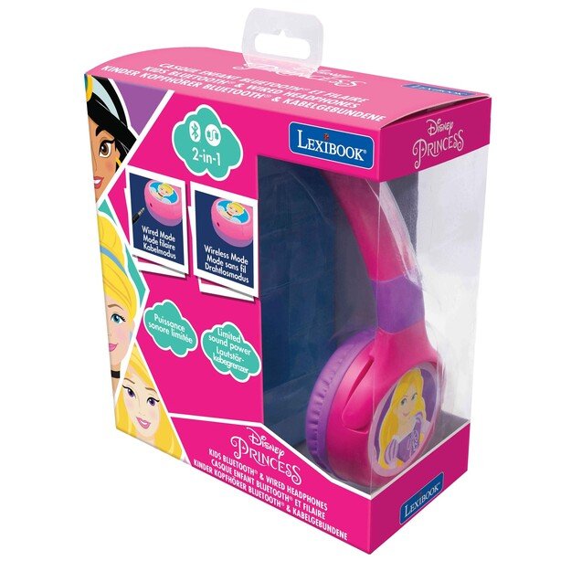 Lexibook - Disney Princess - 2 in 1 Bluetooth® foldable Headphones (HPBT010DP)