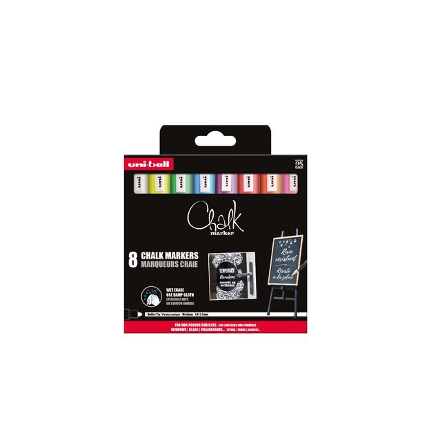 Uni - Chalk Marker PWE-5M, set of 8 markers (401580)