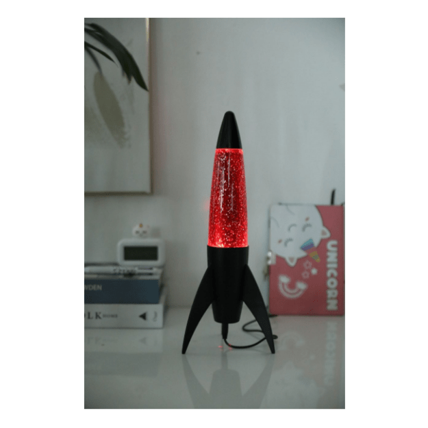 iTotal - Rocket Glitter Lamp - Red