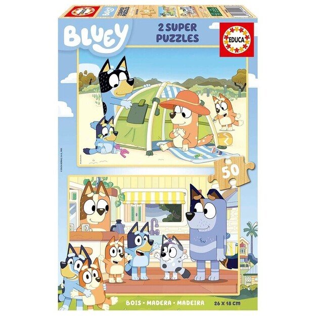 Educa - Bluey 2 X 50 puzzle Wood (80-19408)