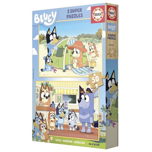 Educa - Bluey 2 X 50 puzzle Wood (80-19408)