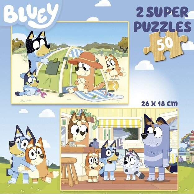 Educa - Bluey 2 X 50 puzzle Wood (80-19408)