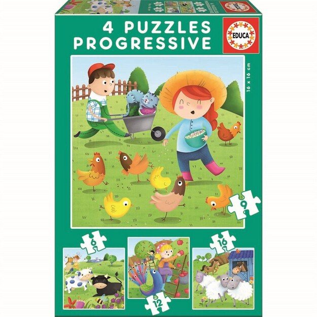 Educa - Puzzle - 6-9-12-16 Farm Animals (80-17145)