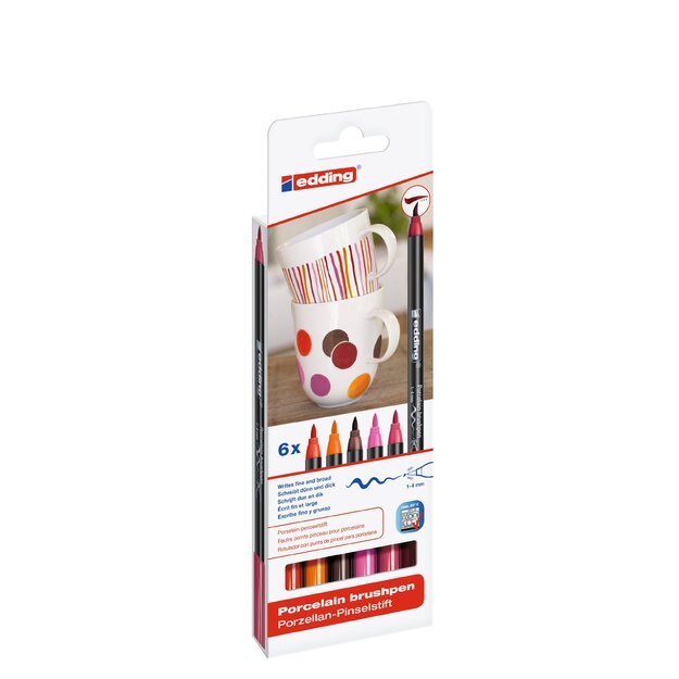 edding - Edding 4200 Porcelain Pens 6 pcs. Warm Colors - (706791)