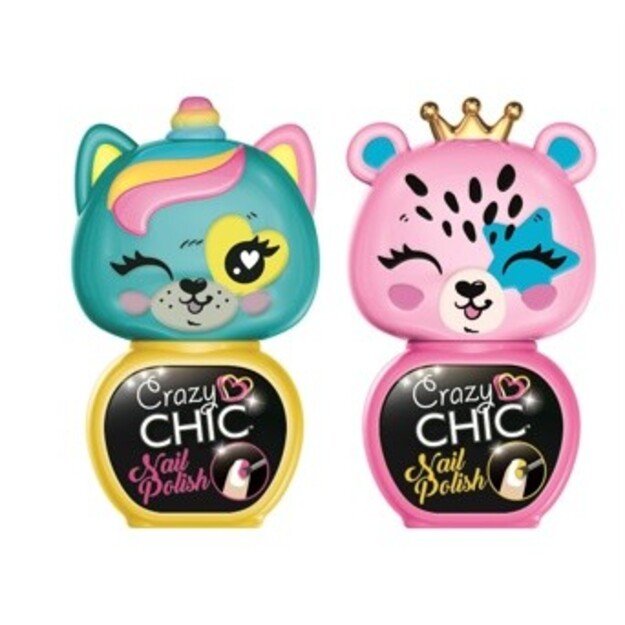 Crazy Chic - Lovely Animals Nail Polish - Yellow & Pink (18844)