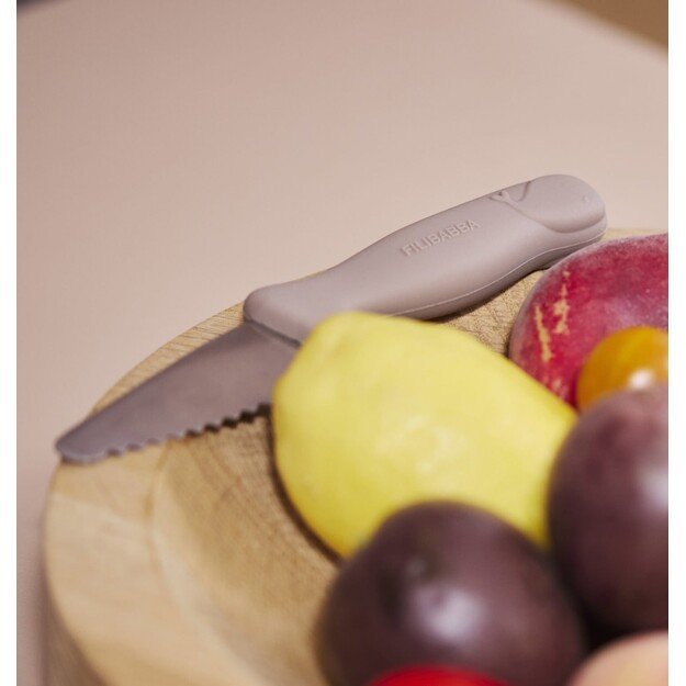 Filibabba - Beginner's cutting knives - 2-pack - Warm Grey + Rose - (FI-03338)