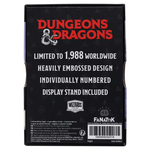 Dungeons & Dragons Limited Edition Legend of Drizzt 35th Anniversary Ingot