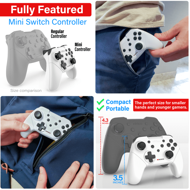 Nyko Mini Wireless Core Controller - White For Switch