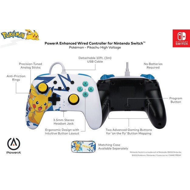 PowerA NSW ENH Wired Controller - Pikachu High Voltage /Nintendo Switch 7