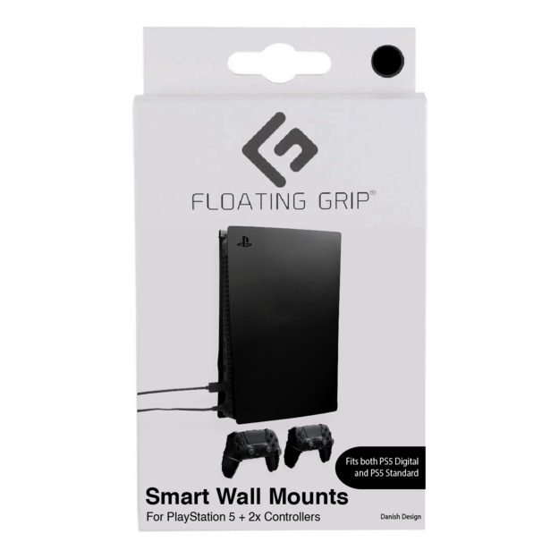 Floating Grip Playstation 5 Wall Mounts by Floating Grip - Black Bundle