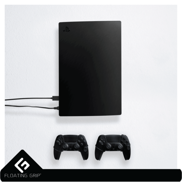 Floating Grip Playstation 5 Wall Mounts by Floating Grip - Black Bundle