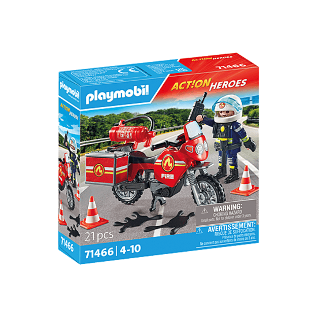 Playmobil - Fire Motorcycle & Oil Spill Incident (71466)