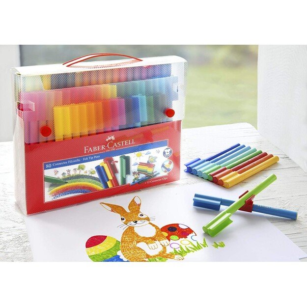 Faber-Castell - ​Connector Pens, Carry case, 80 pc (155579)