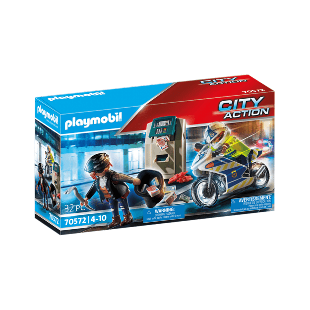 Playmobil - Police motorcycle: pursuit of the money robber (70572)