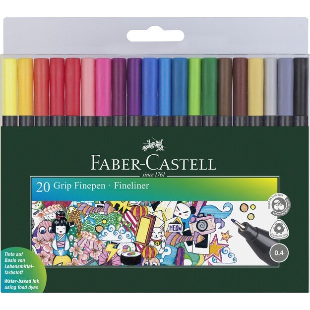 Faber-Castell - Grip Finepens, 20 pcs (151620)