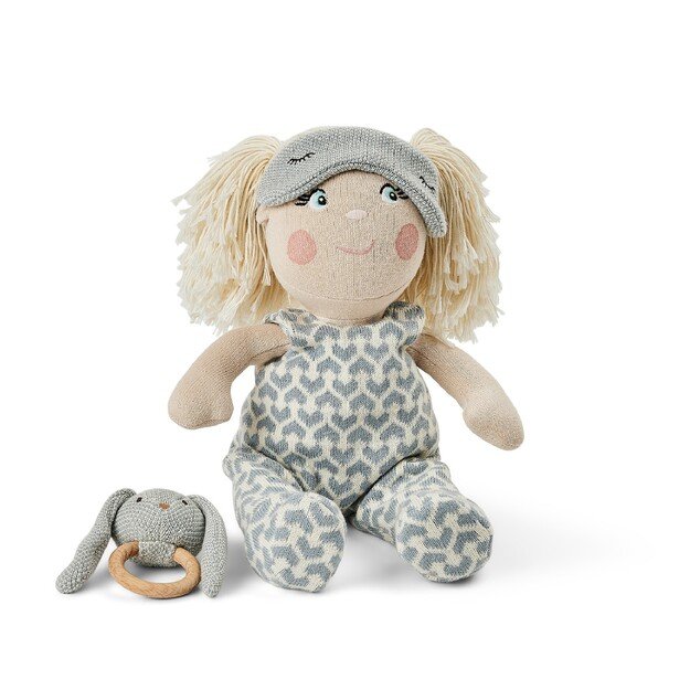 Smallstuff - Doll Clothing Jumpsuit w. Sleeping Mask And Rattle