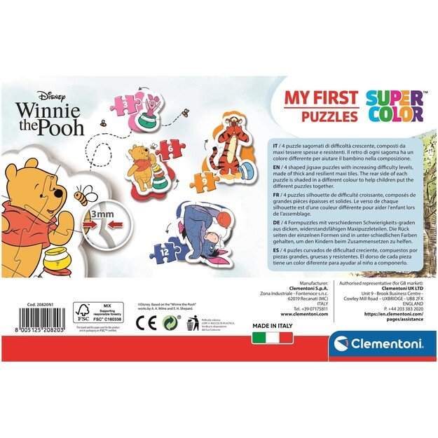 Clementoni - My first puzzle 3-6-9-12 pcs - Winnie the Pooh (20820)