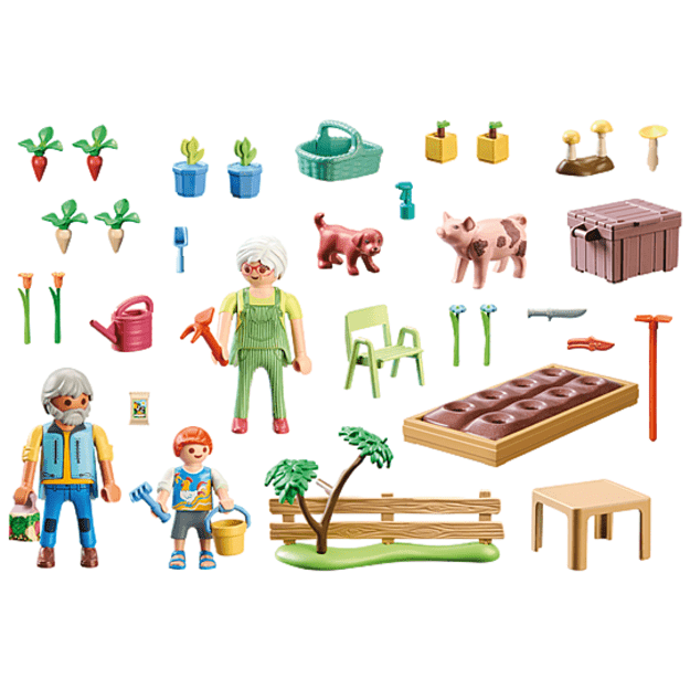 Playmobil - Idyllic vegetable garden with grandparents (71443)