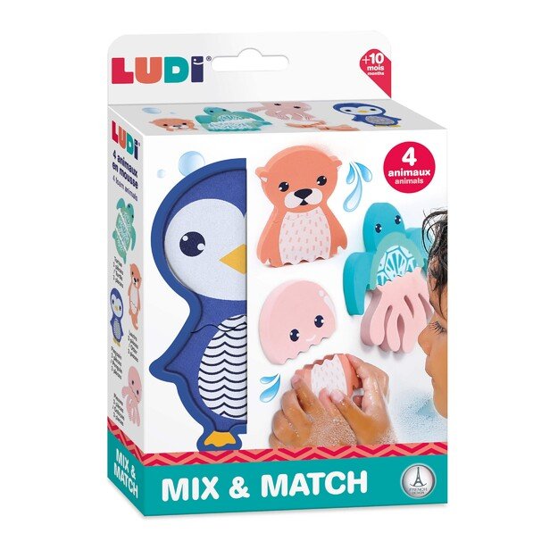 Ludi - Mix & Match - Foam animals for the bath - (LU40078)