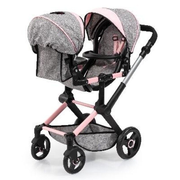 Bayer - Dolls Twin Pram Xeo - Grey (26733AA)